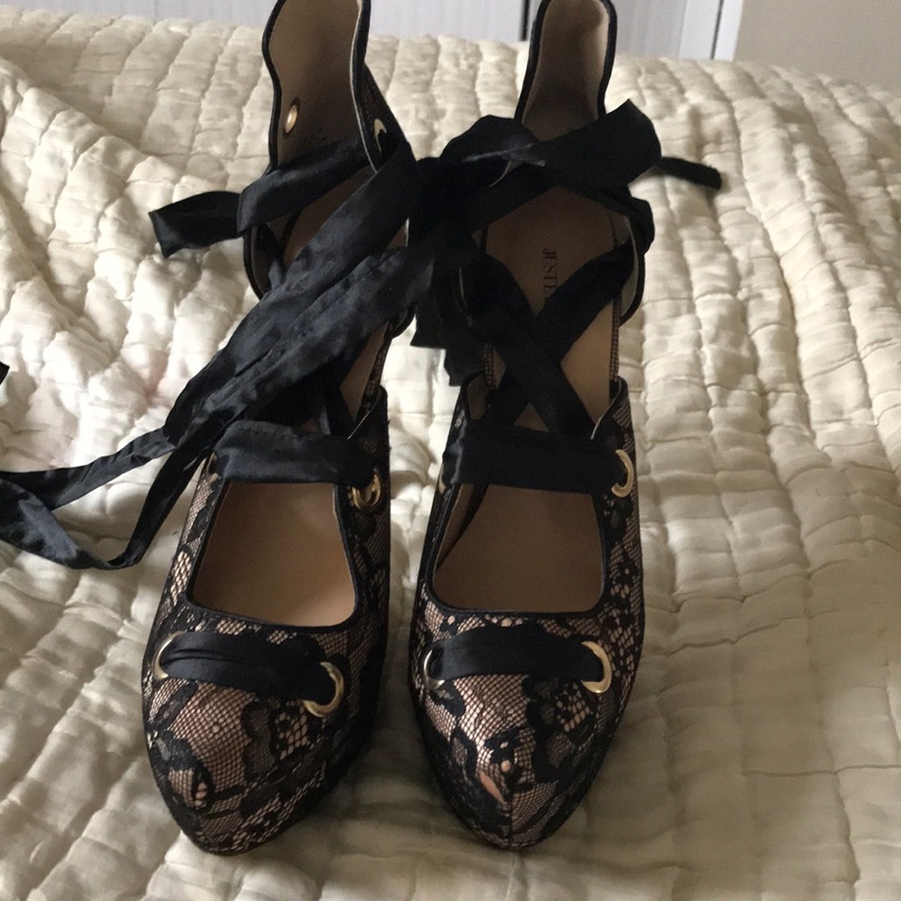 Black Vintage Platform Heels